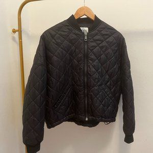 Zara women's black bomber jacket